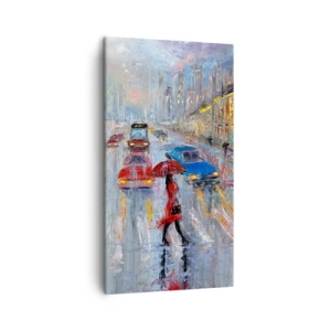 Impression sur toile - Image sur toile - Après-midi pluvieux en ville - 45x80 cm