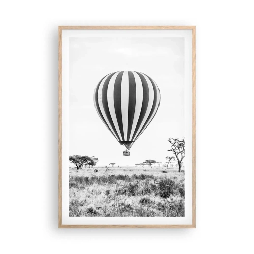 Affiche dans un chêne clair - Poster - Au dessus de la savane - 61x91 cm