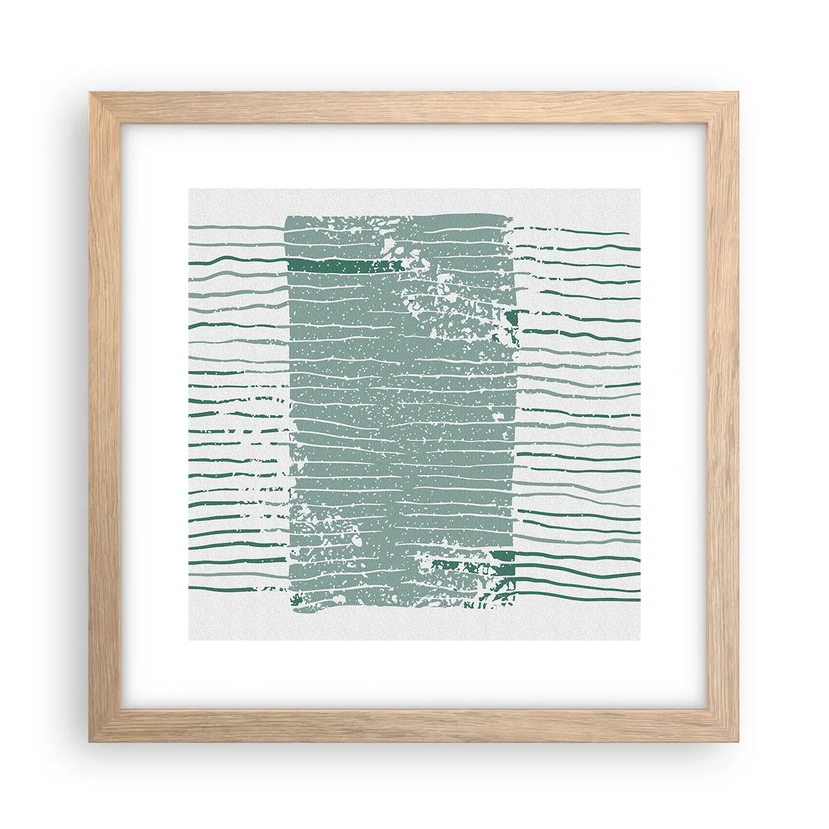 Affiche dans un chêne clair - Poster - Abstraction de la mer - 30x30 cm
