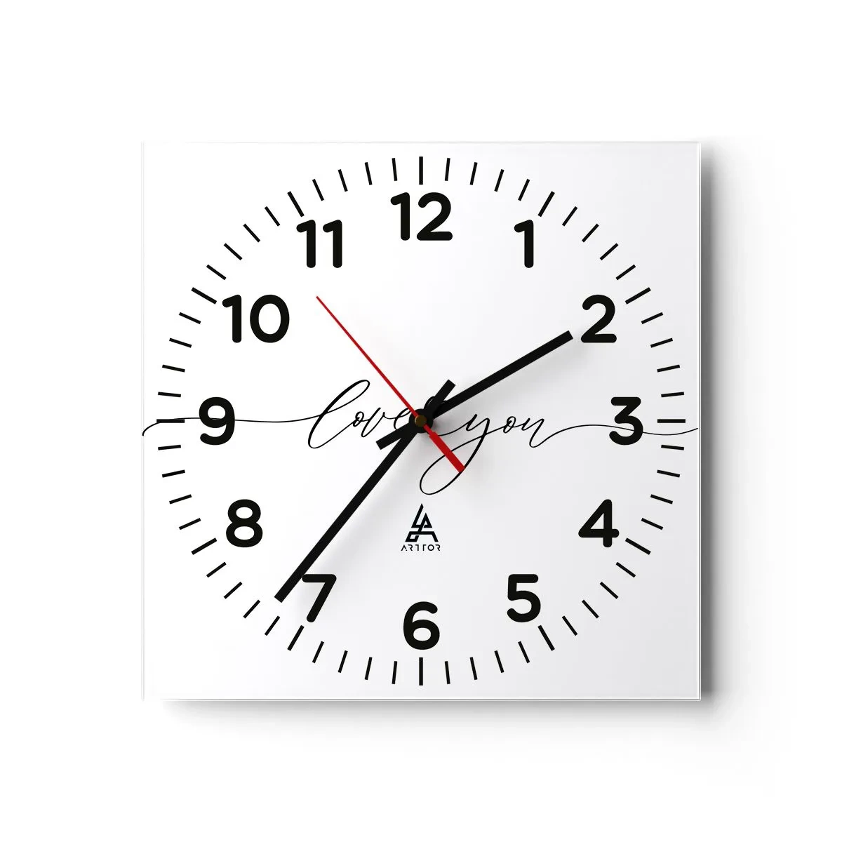 Horloge murale - Pendule murale - Noir sur blanc - 30x30 cm