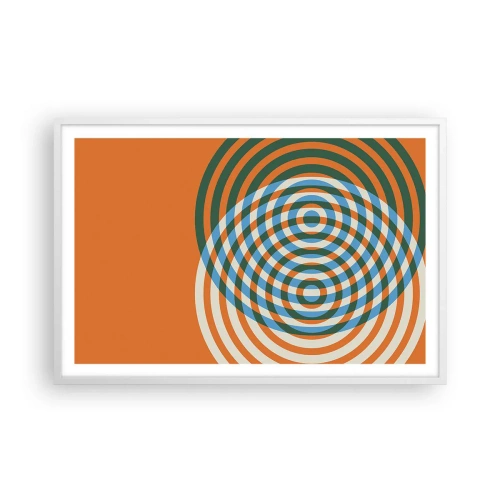 Affiche dans un cadre blanc - Poster - Variation circulaire abstraite - 91x61 cm