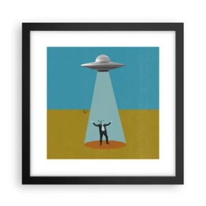 Affiche dans un cadre noir - Poster - Rencontre proche - 30x30 cm