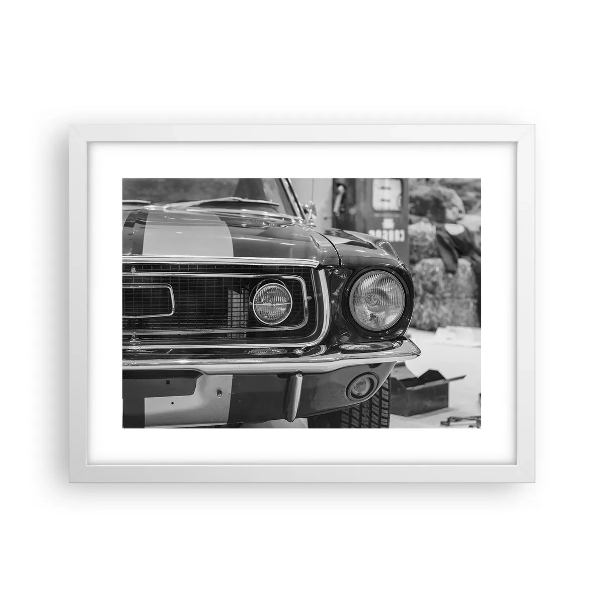 Affiche dans un cadre blanc - Poster - Conduire dur - 40x30 cm