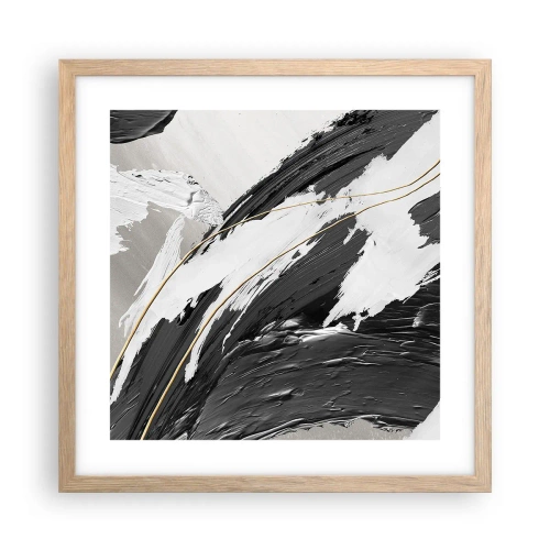 Affiche dans un chêne clair - Poster - L'abstraction à grande échelle - 40x40 cm