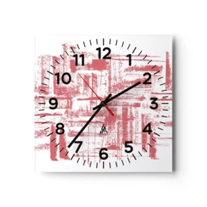 Horloge murale - Pendule murale - La ville rouge - 40x40 cm