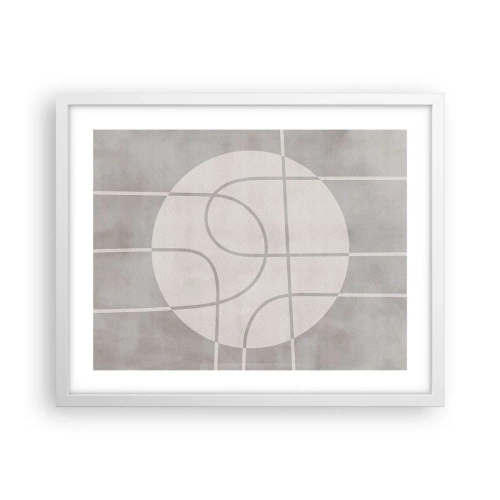 Affiche dans un cadre blanc - Poster - Circulaire et tout droit - 50x40 cm