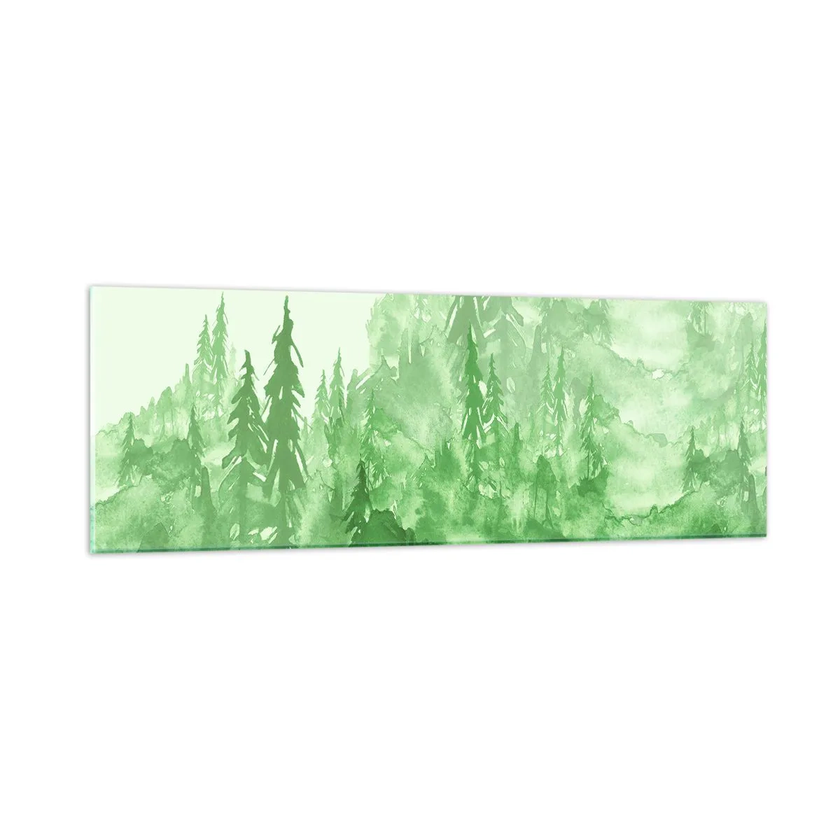 Impression sur verre - Image sur verre - Flou de brouillard vert - 90x30 cm