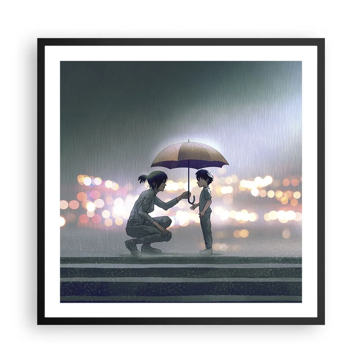 Affiche dans un cadre noir - Poster - Et maintenant, tout va bien - 60x60 cm