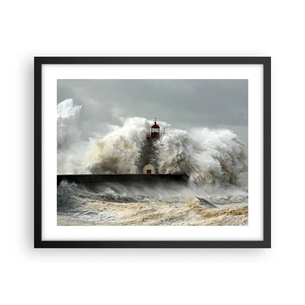 Affiche dans un cadre noir - Poster - La colère de l'océan - 50x40 cm