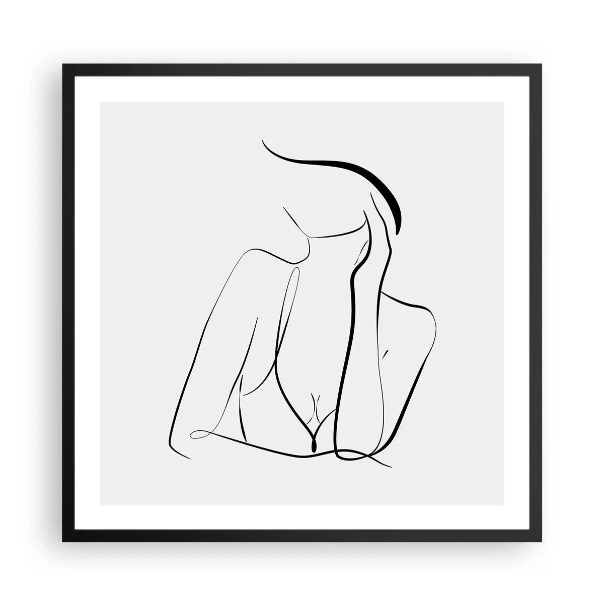 Affiche dans un cadre noir - Poster - Sur les vague d'un rêve - 60x60 cm