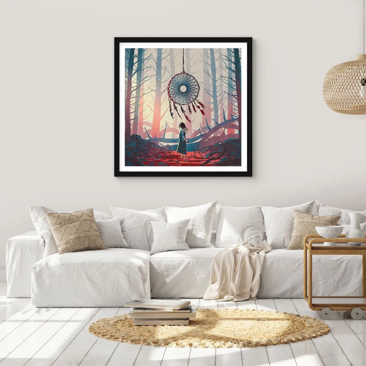 Affiche dans un cadre noir - Poster - Rituel secret du bonheur - 60x60 cm