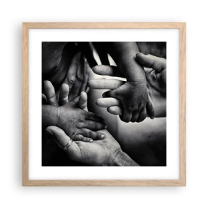 Affiche dans un chêne clair - Poster - Être humain - 40x40 cm