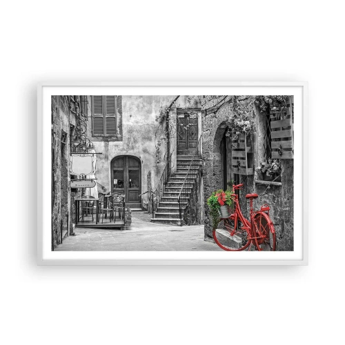 Affiche dans un cadre blanc - Poster - Ruelle toscane - 91x61 cm