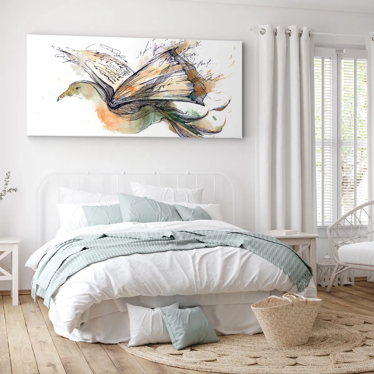 Impression sur toile - Image sur toile - Sur les ailes de la poésie - 90x30 cm