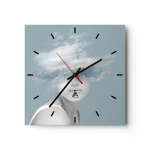 Horloge murale - Pendule murale - La tête dans les nuages - 40x40 cm