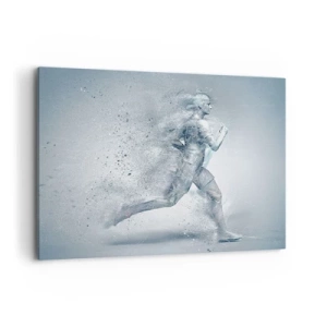 Impression sur toile - Image sur toile - Une figure dynamique courant dans un style abstrait - 100x70cm - Une énergie cristalline - Décoration murale moderne pour le salon et la chambre ARTTOR