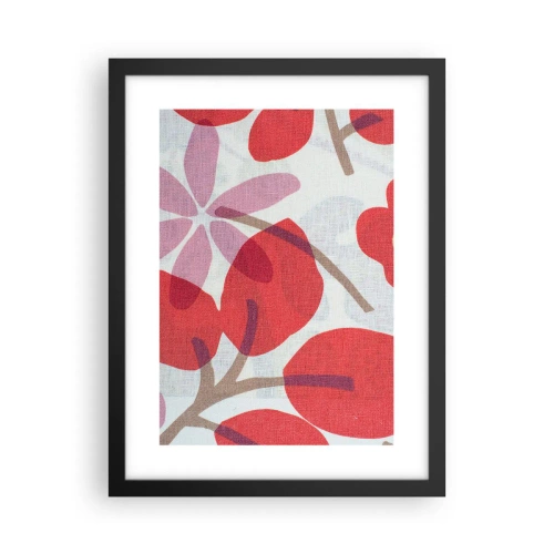 Affiche dans un cadre noir - Poster - Composition florale dans les roses - 30x40 cm