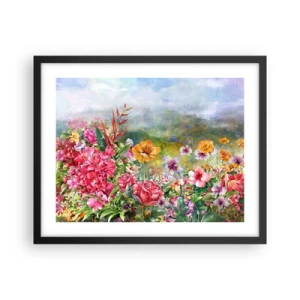 Affiche dans un cadre noir - Poster - Un jardin devenu fou - 50x40 cm