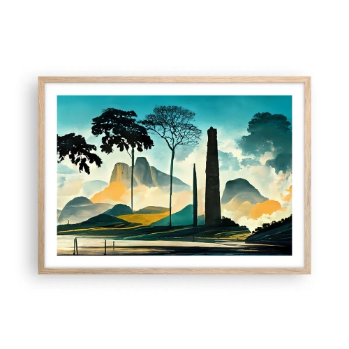 Affiche dans un chêne clair - Poster - Toujours de plus en plus haut - 70x50 cm