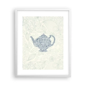 Affiche dans un cadre blanc - Poster - Le charme du thé - 40x50 cm