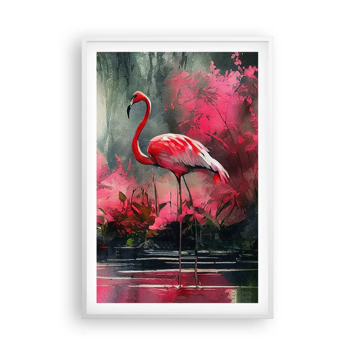 Affiche dans un cadre blanc - Poster - Une leçon de grâce naturelle - 61x91 cm