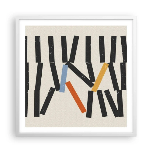 Affiche dans un cadre blanc - Poster - Dominos – composition - 60x60 cm