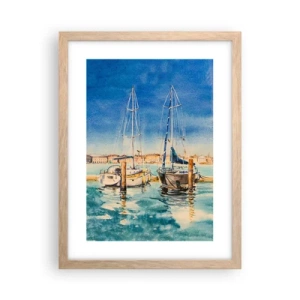 Affiche dans un chêne clair - Poster - Lagune ensoleillée - 30x40 cm