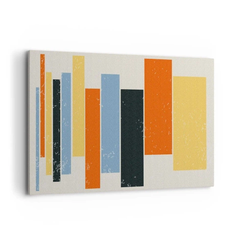 Impression sur toile - Image sur toile - Des rectangles colorés dans un arrangement moderne - 100x70cm - Notation musicale - Décoration murale moderne pour le salon et la chambre ARTTOR