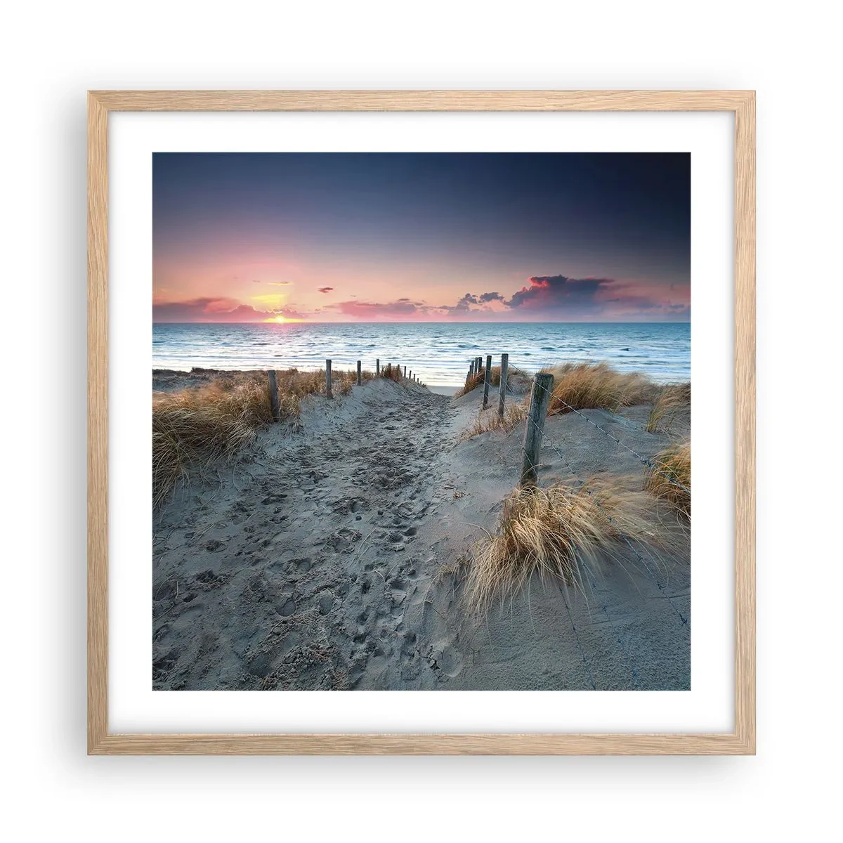 Affiche dans un chêne clair - Poster - Tu as versé l'éclat de l'arc-en-ciel sur les flots - 50x50 cm