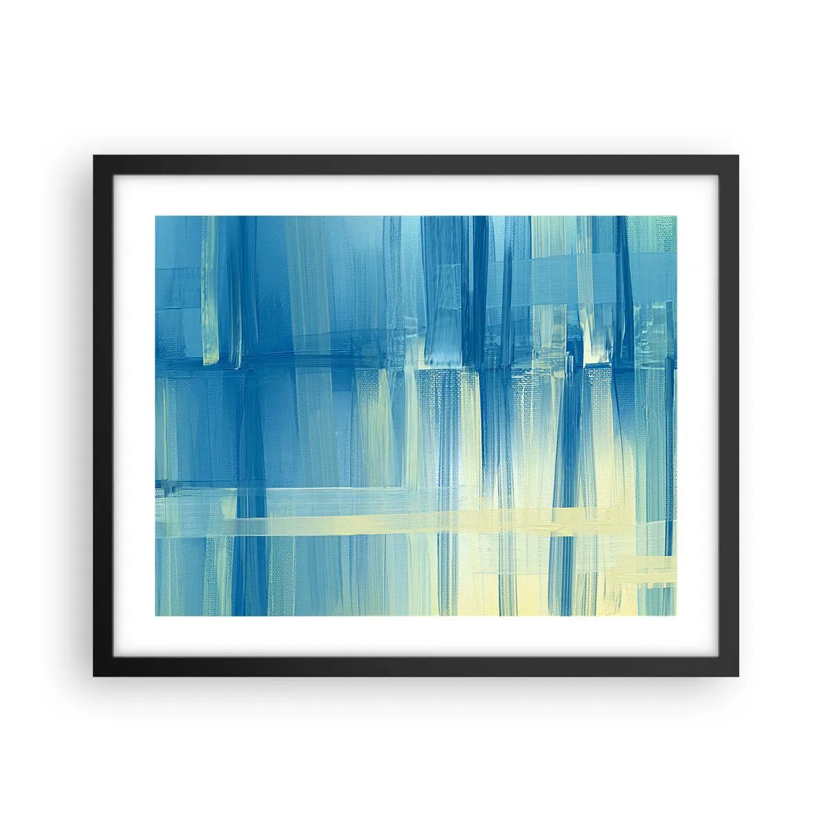 Affiche dans un cadre noir - Poster - Composition en turquoise - 50x40 cm
