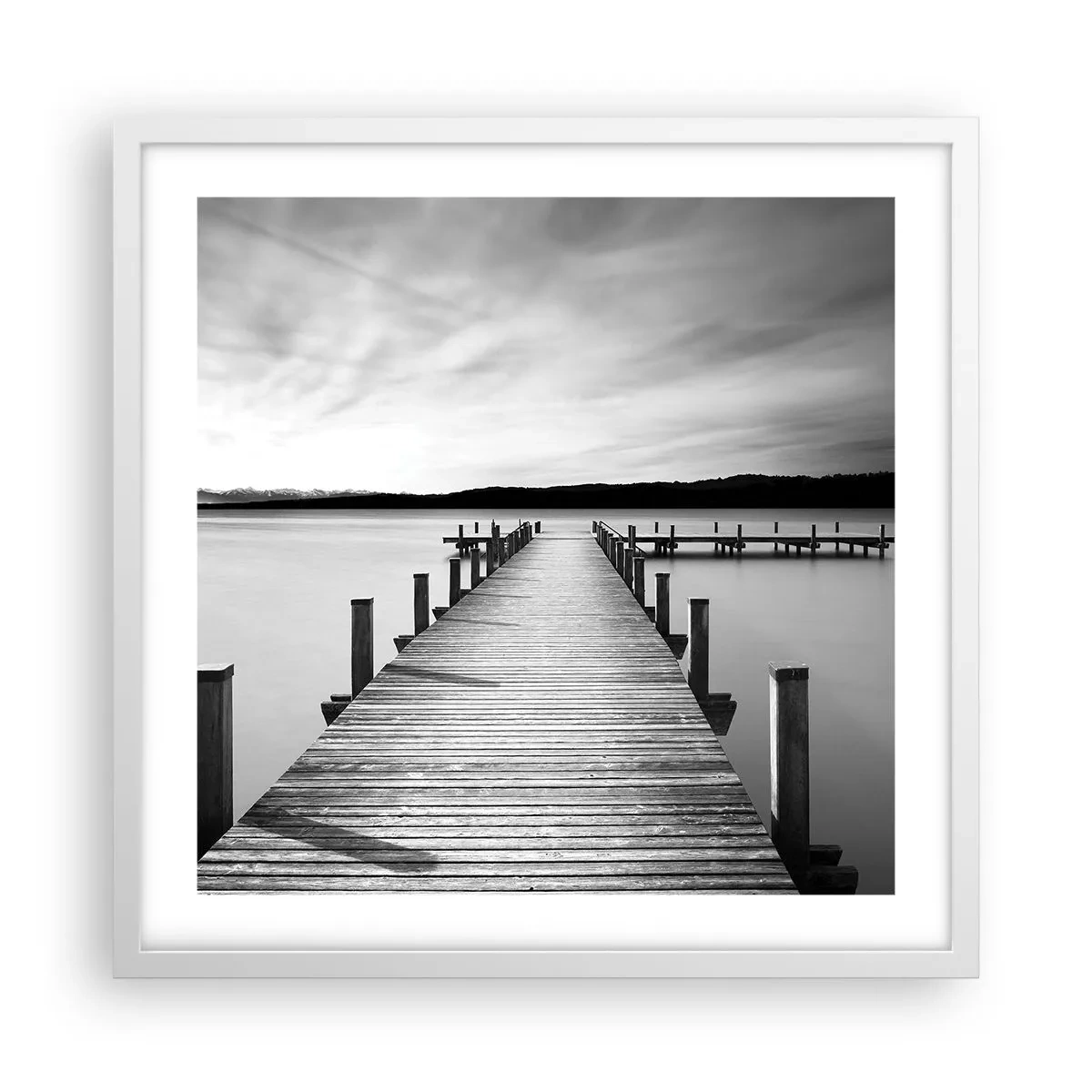 Affiche dans un cadre blanc - Poster - Au point d'eau - la paix - 50x50 cm