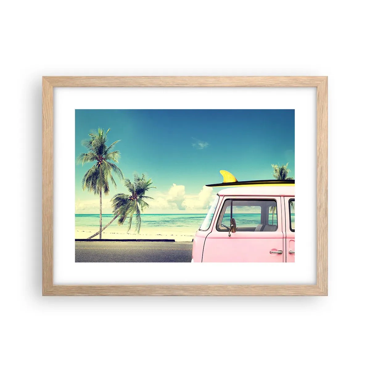 Affiche dans un chêne clair - Poster - Il est temps de commencer les vacances - 40x30 cm