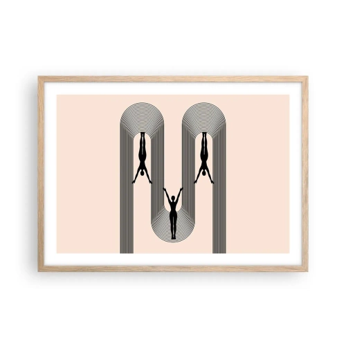 Affiche dans un chêne clair - Poster - Les jambes en l’air - 70x50 cm