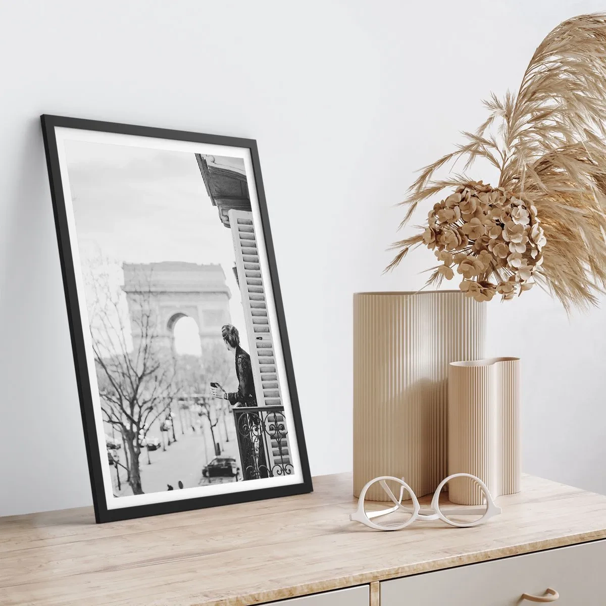 Affiche dans un cadre noir - Poster - Chambre avec vue - 40x50 cm