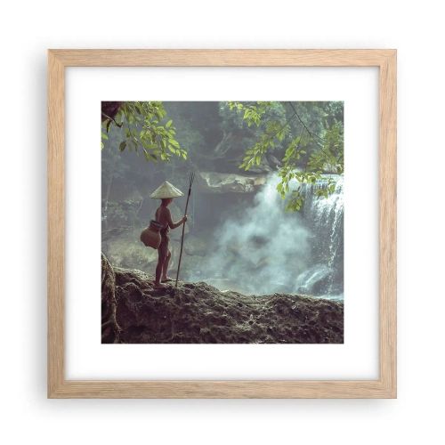 Affiche dans un chêne clair - Poster - Lier d'amitié avec la nature - 30x30 cm