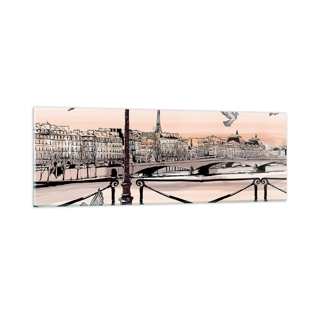 Impression sur verre - Image sur verre - Sur les toits de Paris - 90x30 cm