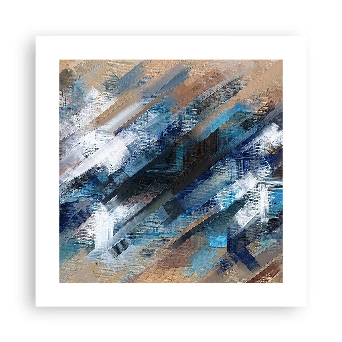 Affiche - Poster - Diagonale de bleus - 40x40 cm