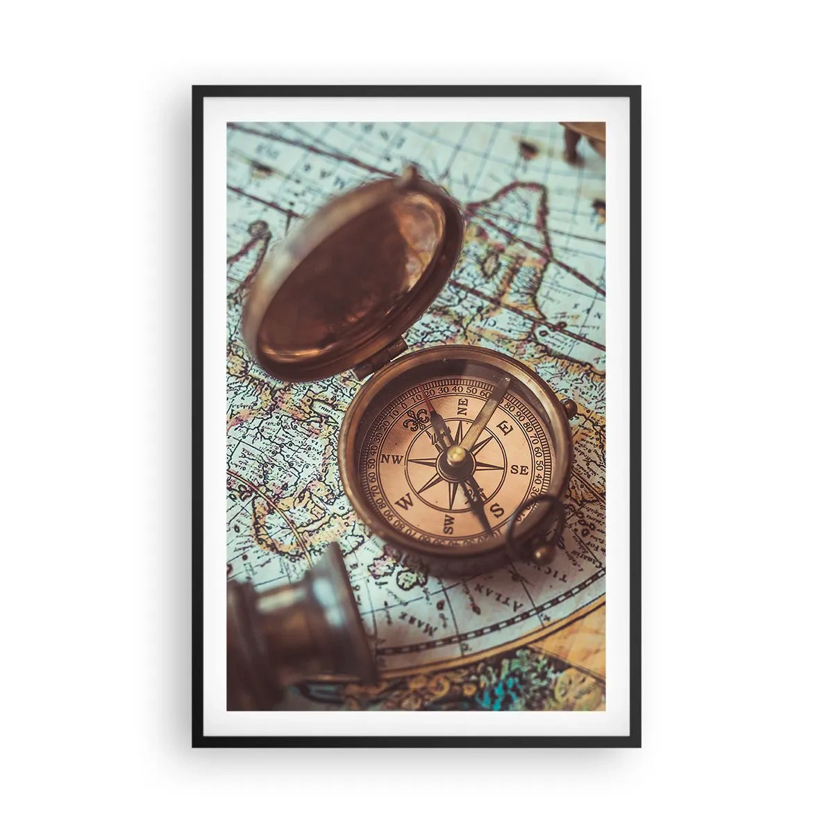 Affiche dans un cadre noir - Poster - Pour ceux qui recherche l'aventure - 61x91 cm