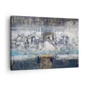 Impression sur toile - Image sur toile - Composition abstraite aux tons froids - 70x50cm - Comme sur la glace, comme après décembre - Décoration murale moderne pour le salon et la chambre ARTTOR