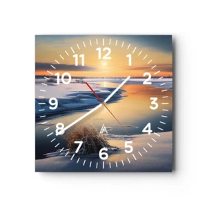 Horloge murale - Pendule murale - Coucher de soleil d'hiver - 30x30 cm