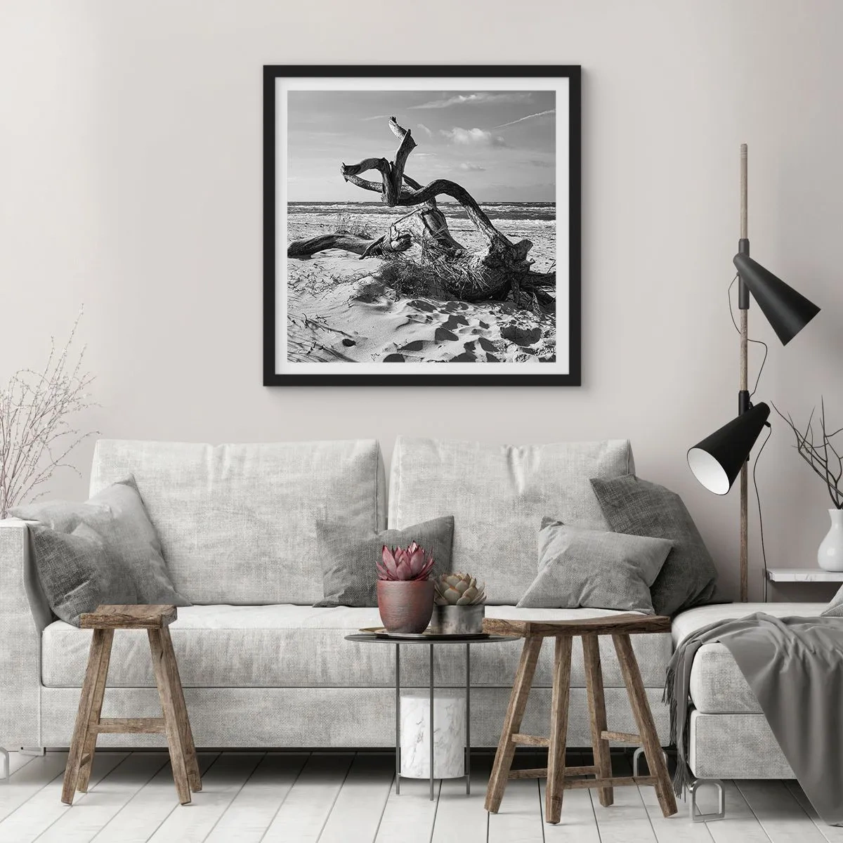 Affiche dans un cadre noir - Poster - Sculpture marine - 30x30 cm