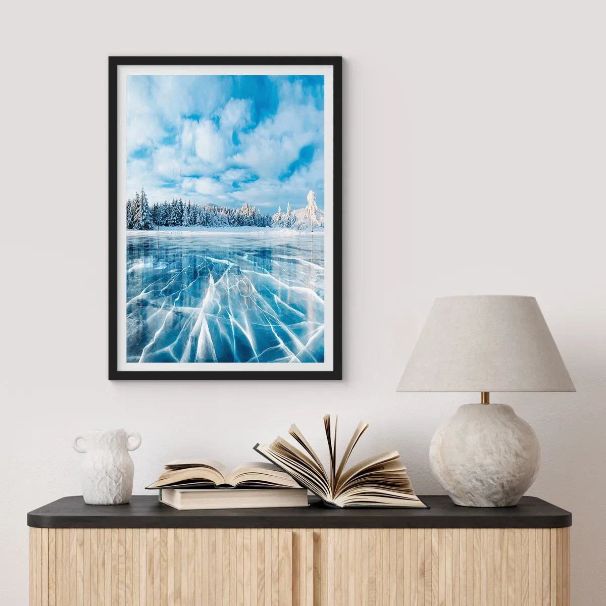 Affiche dans un cadre noir - Poster - Vue éblouissante et cristalline - 40x50 cm