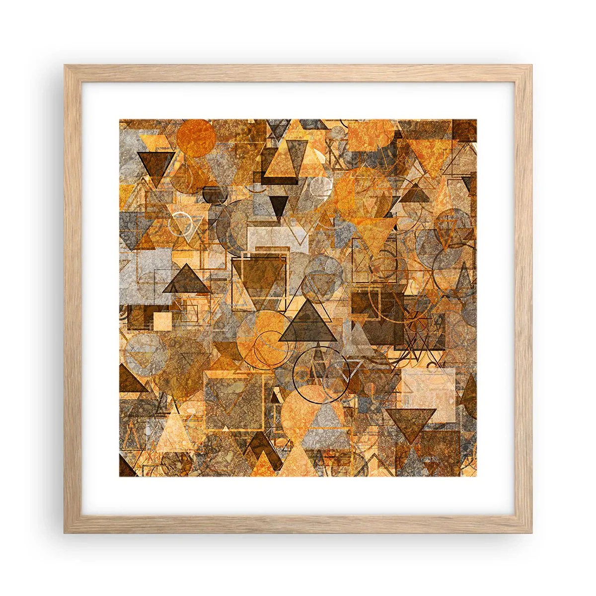 Affiche dans un chêne clair - Poster - Le monde en forme - 40x40 cm