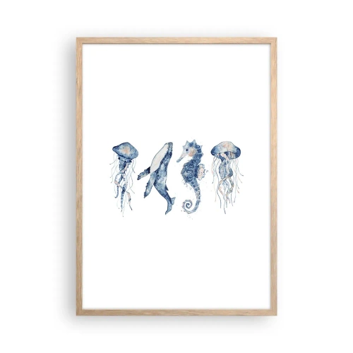 Affiche dans un chêne clair - Poster - Merveilles de la mer - 50x70 cm