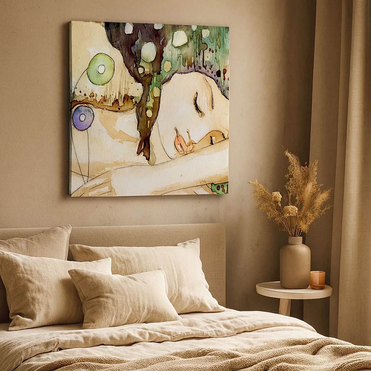 Impression sur toile - Image sur toile - Un rêve violet émeraude - 30x30 cm