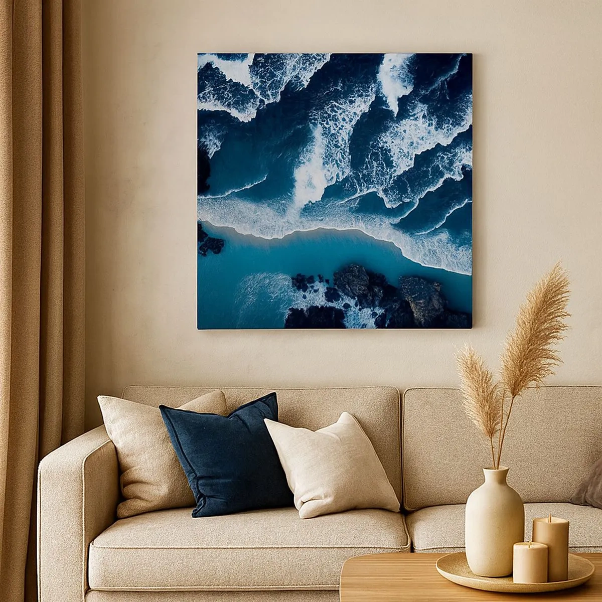Impression sur toile - Image sur toile - Enveloppé par les vagues - 30x30 cm