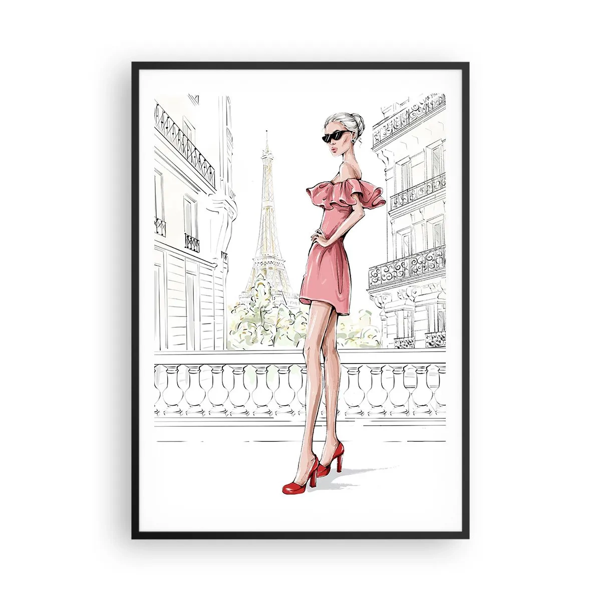 Affiche dans un cadre noir - Poster - Art de la mode - 70x100 cm