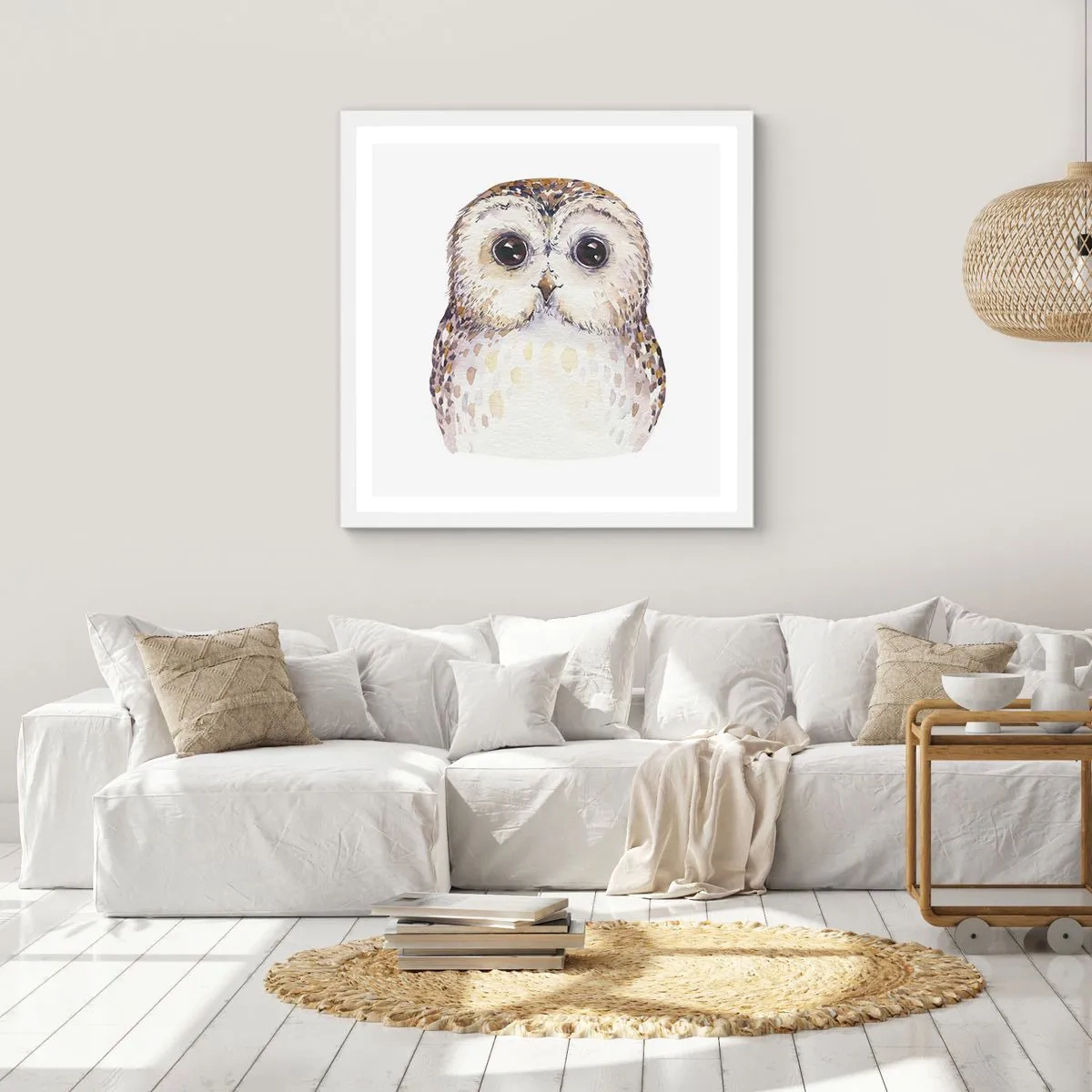 Affiche dans un cadre blanc - Poster - Regarde-moi dans les yeux - 60x60 cm