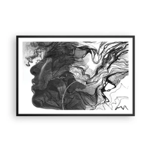 Affiche dans un cadre noir - Poster - Emmêlé dans les rêves - 91x61 cm