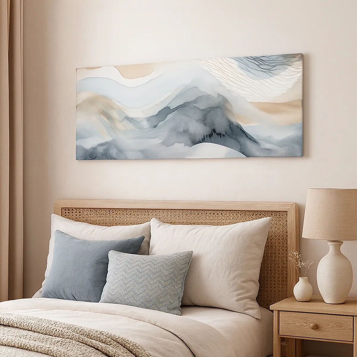 Impression sur toile - Image sur toile - Abstraction enneigée et brumeuse - 30x30 cm